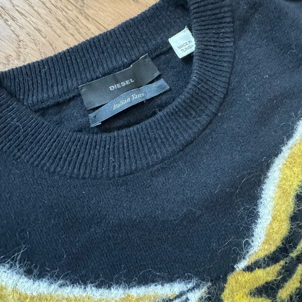 Diesel Y2K Eagle Wool Blend Crewneck Sweater - Black - Size XS - EUC - Picture 5 of 14